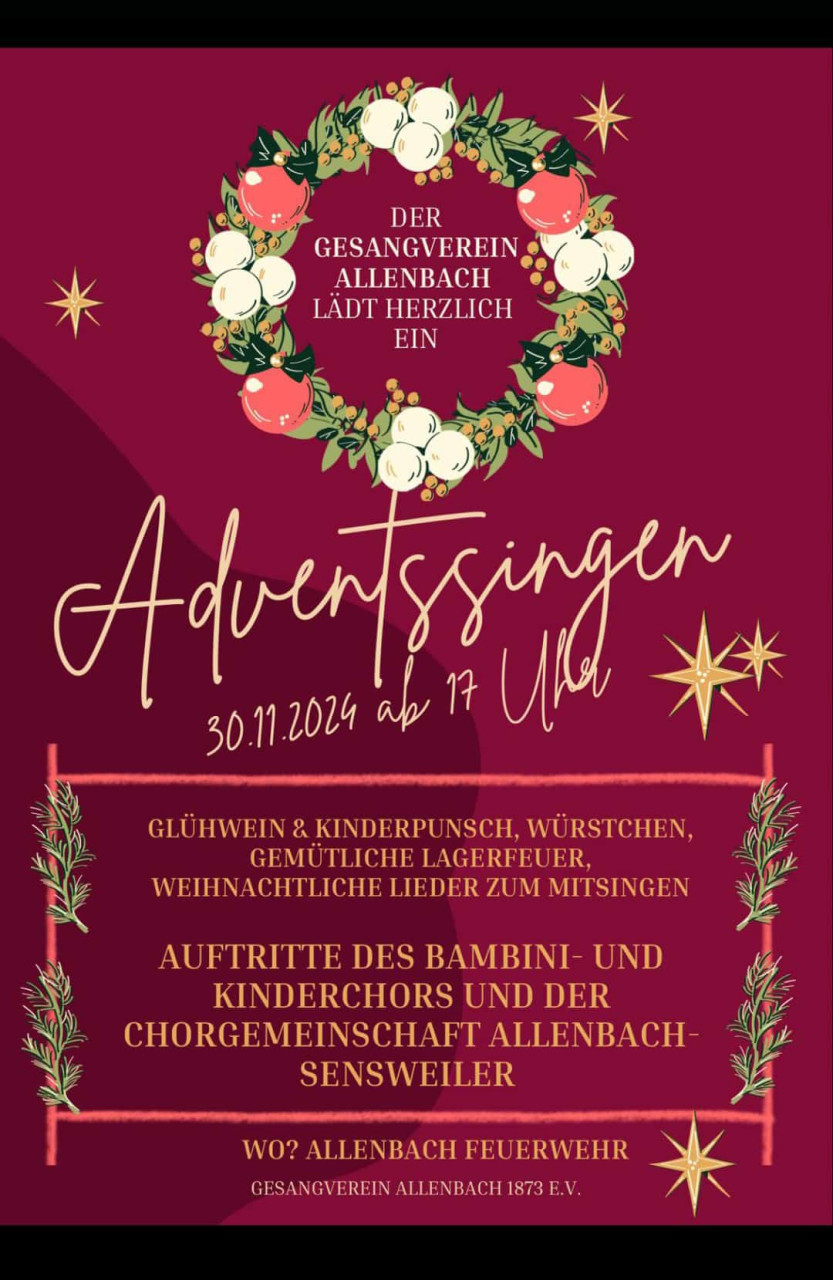 ADVENTSSINGEN in ALLENBACH